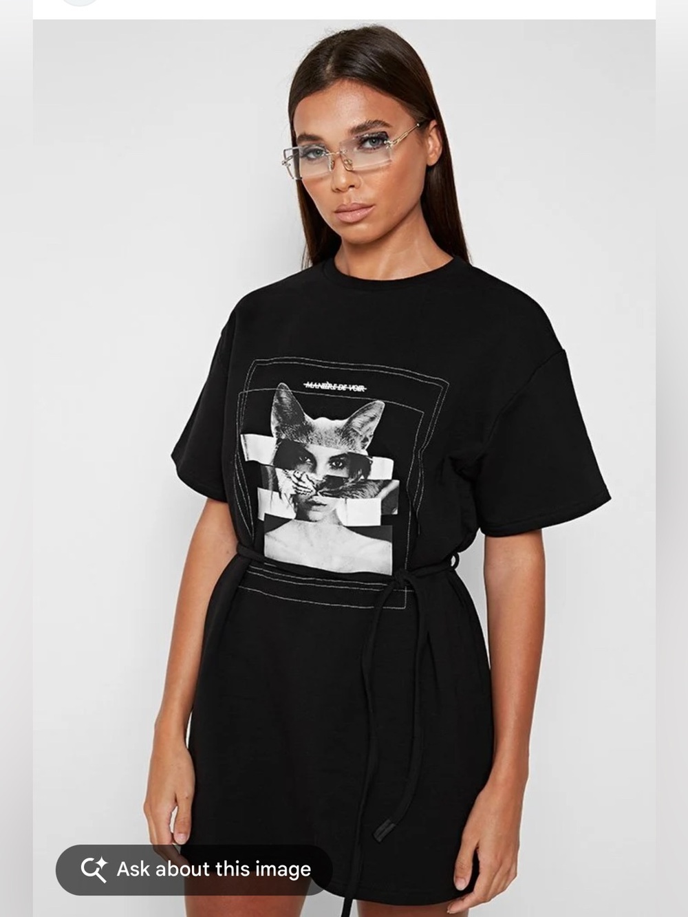 Maniere De Voir Black oversized shirt size 8